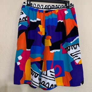 Vintage 80s 90s Jordana Abstract Print Shorts XL 16-18 USA Made